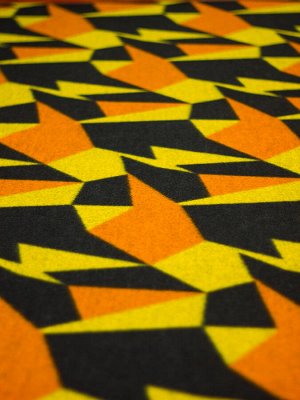 Ткань Шерсть геометрия Д-2 жёлто-оранжевый