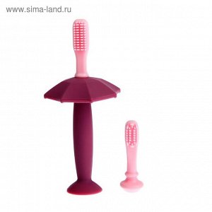 Зубная щётка «Зонтик», силикон, с ограничителем для безопасности, от 3 мес.