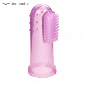 Силиконовая зубная щётка-напальчник, от 0 мес., цвет розовый
