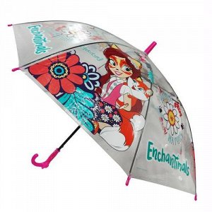 Зонт детский "Играем вместе" Энчантималс, прозрачный , д.50 см, со свистком