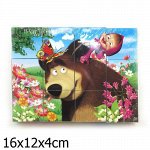 Кубики 12 шт. &quot;Играем вместе&quot; Маша и Медведь, 16*12*4см.