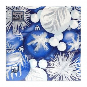 Салфетки бумажные Home Classic «Новогодние игрушки», 3 слоя, 33x33 см, 20 шт.