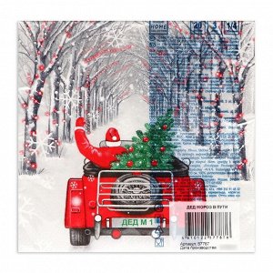 Салфетки новогодние бумажные Home Collection «Дед Мороз в пути», 3 слоя, 33x33 см, 20 шт.