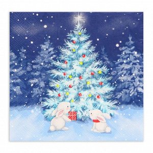 Салфетки бумажные Home Classic «В новогоднюю ночь», 3 слоя, 33x33 см, 20 шт.