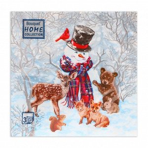 Салфетки новогодние бумажные Home Collection Classic «Лесные друзья», 3 слоя, 33x33 см, 20 шт.