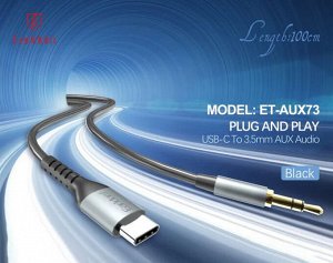Аудио-кабель AUX Earldom  с Type-C или iPhone Lightning - Jack 3.5mm, 1 м, черный