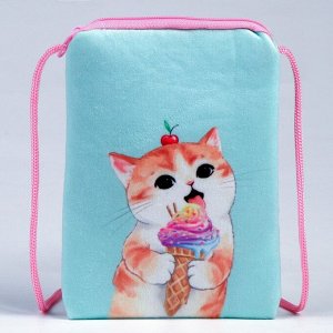 Сумка детская плюшевая «Кошечка» плоская