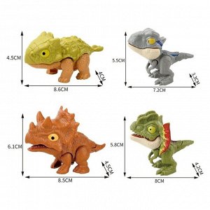 Игрушка - сюрприз «Dino. Зубастики», подвижные детали, 4 фигурки динозавров, МИКС