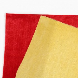 Ткань для рукоделия, мех искусственный, набор 2 вида, лоскут 40х40 см, красный, жёлтый