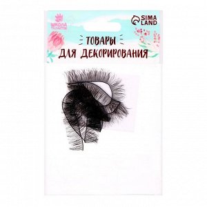 Реснички, набор 2 шт., размер 1 шт. — 20 ? 1,2 см, цвет чёрный