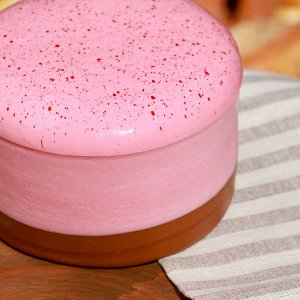 Муляж "Хлопковый чизкейк" клубничный, 10х10х6 см