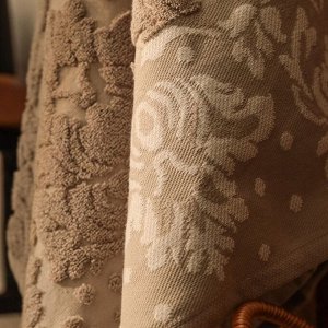 Полотенце махровое Этель "Классика", цв. коричневый, 50х90 см, 83% хл, 17% лён, 500 г/м2