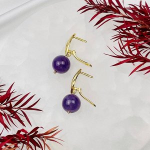 Серьги с камнем Аметист