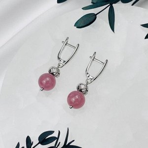 Серьги из мадагаскарского Розового кварца с астеризмом