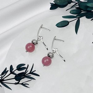 Серьги из мадагаскарского Розового кварца с астеризмом