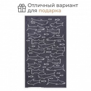 Полотенце махровое "Этель" Акулы, 70х130 см, 100% хлопок, 420гр/м2