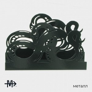 Салфетница Magistro «Змея», 14x4x9 см, зелёная