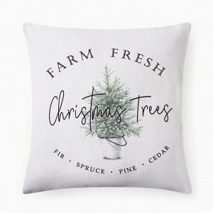 Наволочка декоративная "Этель" Christmas trees 40х40±6 см, 100% хлопок
