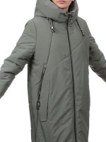 M-9116 GRAY/GREEN Пальто зимнее женское CORUSKY (верблюжья шерсть) размер 48