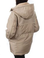 902 BEIGE Куртка зимняя облегченная женская (холлоффайбер 150 гр., искусственная дубленка)