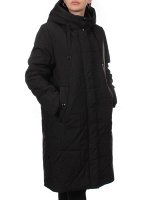 1132 BLACK Пальто зимнее облегченное женское (холлофайбер 150 гр.)