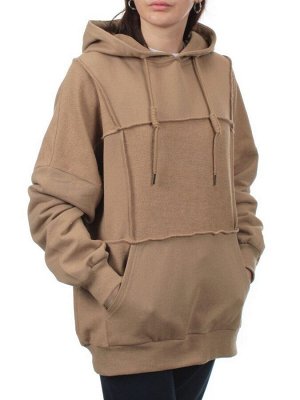 3258 BROWN Худи женское (95% хлопок, 5% эластан)