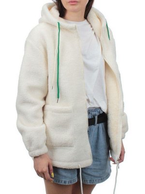 1006 MILK WHITE Куртка плюшевая демисезонная (65% хлопок, 35% полиэстер) оверсайз 44-54