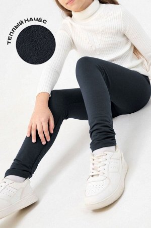 Теплые лосины из футера двухнитки с начесом для девочки Happyfox