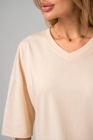 Женская футболка оверсайз с V-вырезом Happyfox