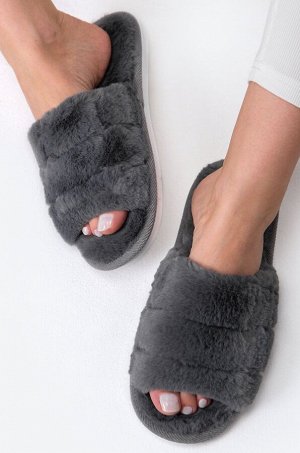 Женские меховые открытые тапочки Happy Fox Home