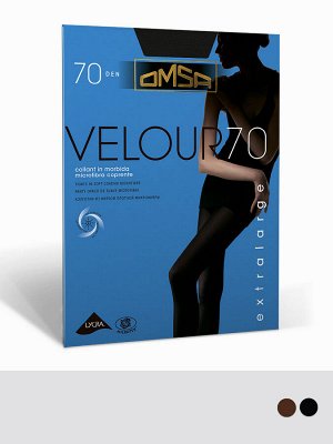 Колготки Velour 70 XL (Omsa)  эластичные колготки из микрофибры с лайкрой 3D, с ластовицей