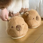 Тапочки на толстой подошве с коалами, светло-коричневые