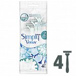 GILLETTE Станок бритвенный GILLETTE Simply Venus 2 станок одноразовый для женщин (4 шт.),  84845255