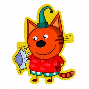 ИГРОЛЕНД Пазлы мягкие "Три кота и море приключений ", 4 предмета, EVA, картон 16х26х2см