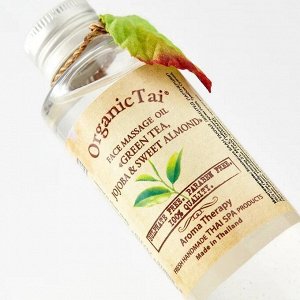 OrganicTai Массажное масло для лица «Зеленый чай, жожоба и сладкий миндаль», Face Massage Oil, 120 мл