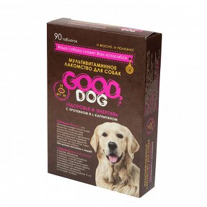 GOOD DOG Мультивитаминное лакомcтво для Собак "ЗДОРОВЬЕ  И ЭНЕРГИЯ" 90 таб. (ш/б=6шт.)