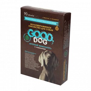 GOOD DOG Мультивитаминное лакомcтво для Собак "КРЕПКИЙ ИММУНИТЕТ" (с ламинарией) 90 таб. (ш/б=6шт.)
