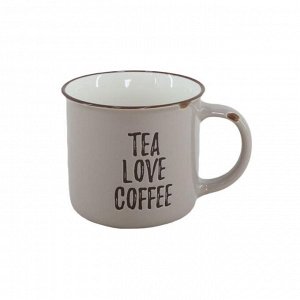 Кружка "Tea Love Coffee" 370мл, цв.бежевый
