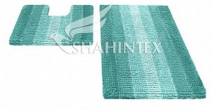 SHAHINTEX MULTIMAKARON Набор ковриков для ванной 60х90см; 60х50см голубой  5503