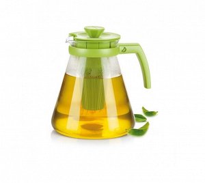 "TEO TONE" Стеклянный чайник 1,7 л., с ситечком, зеленый 646625.25