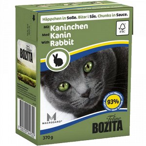 Bozita тетрапак 370гр д/кош Кролик/Соус (1/16)