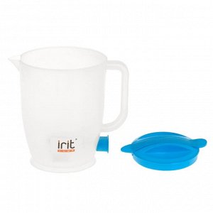 Чайник электрический Irit IR-1121, пластик, 1 л, 550 Вт, синий