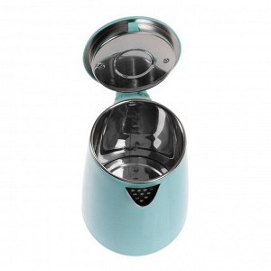 Чайник электрический LuazON LSK-1811, пластик, колба металл, 2.3 л, 2000 Вт, голубой