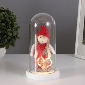 Фигурка светящаяся колба RISALUX «Ангел», LED-ночник, 3xААА, красный, 11x11x22.5 см