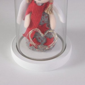 Фигурка светящаяся колба RISALUX «Ангел», LED-ночник, 3xААА, красный, 11x11x22.5 см