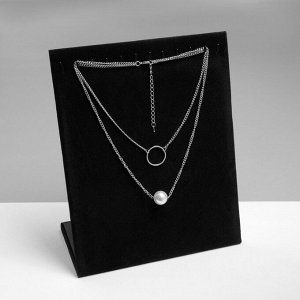 Подставка для кулонов, цепочек, браслетов, 12 крючков 20x9x25.5 см, бархатная, чёрная