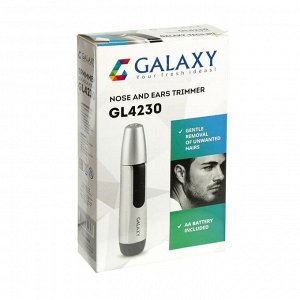Триммер для волос Galaxy GL 4230, для носа/ушей, щеточка, 1хАА (в комплекте)