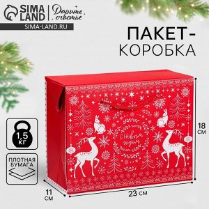 Пакет—коробка «Волшебство праздника», 23 х 18 х 11 см
