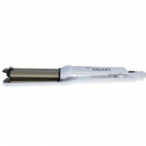 Плойка Galaxy GL 4602, 60 Вт, керамическое покрытие, d=16 мм, 200°С, белая