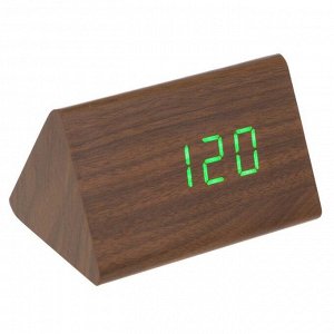 Часы-будильник электронные "Креон", настольные, зеленые/красные цифры, 12х8х8 см